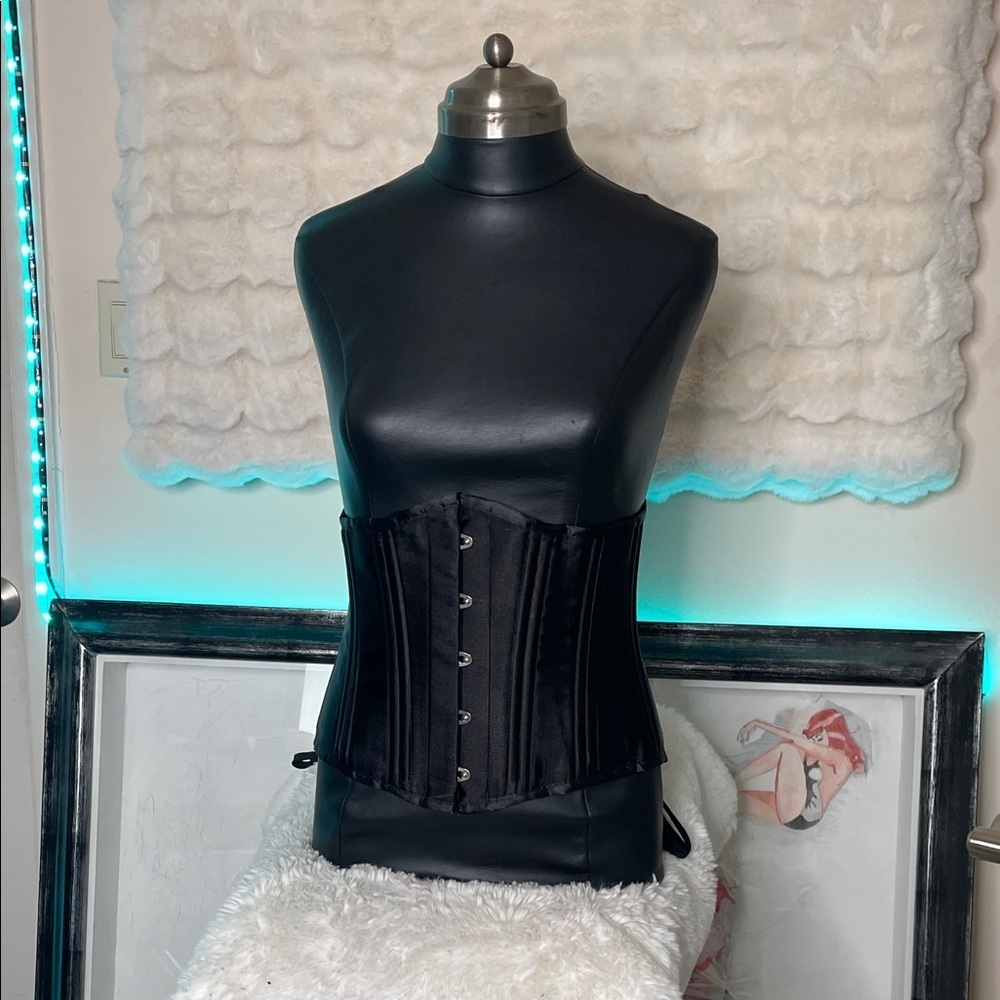 Black Corset with Button Detailing new no tags a heavy corset